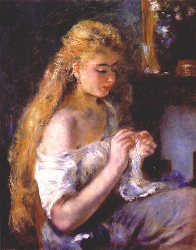Girl Crocheting Pierre-Auguste Renoir